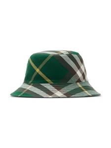 Burberry check-pattern reversible bucket hat - Groen