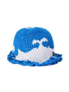 Off-White crochet wool bucket hat - Blauw