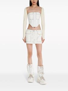 Dion Lee Hongbao contrast-stitch miniskirt - Wit