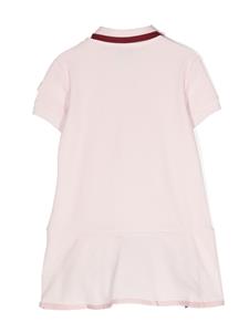 Moncler Enfant logo-embroidered polo shirt dress - Roze