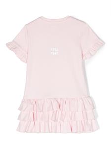 Givenchy Kids Jurk met metallic logoprint - Roze