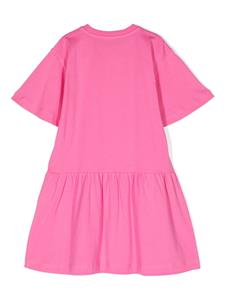 Moschino Kids logo-print cotton dress - Roze