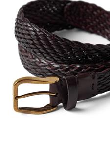 Brunello Cucinelli interwoven-design leather belt - Bruin