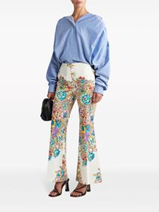 ETRO floral-print flared trousers - Wit