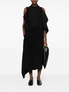 Yohji Yamamoto shoulder-straps satin skirt - Zwart