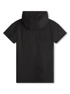 HUGO KIDS Mini-jurk met capuchon en logo applicatie - Zwart