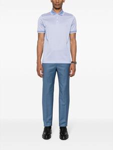 Canali contrast-trim polo shirt - Blauw