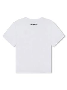 Karl Lagerfeld Kids Katoenen T-shirt met logo - Wit