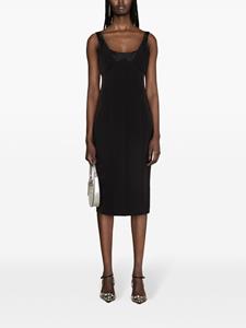 Versace square-neck cady midi dress - Zwart