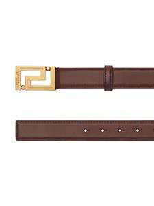 Versace logo-engraved leather belt - Bruin