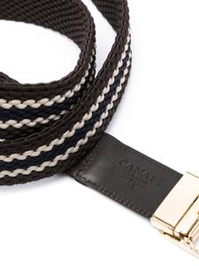 Canali stripe-print braided belt - Bruin