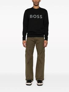 BOSS logo-rubberised jersey sweatshirt - Zwart