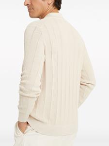 Brunello Cucinelli perforated cotton polo shirt - Beige