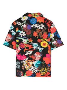 Moschino Kids Shirt met bloemenprint - Zwart