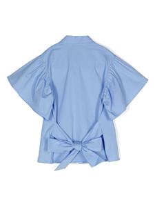 poplin cropped shirt - Blauw