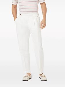 Brunello Cucinelli mid-rise tapered-leg trousers - Wit