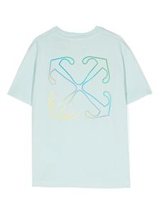 Off-White Kids T-shirt met logoprint - Blauw