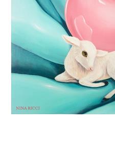Nina Ricci The Apple And The Lamb-print silk scarf - Blauw