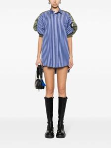 Sacai panelled striped minidress - Blauw