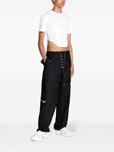 Dion Lee lace-up twill cargo trousers - Zwart