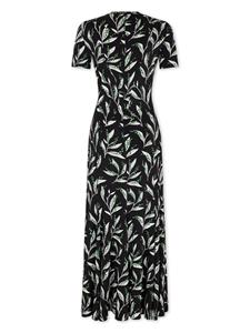 Rabanne floral-print short-sleeve dress - Zwart