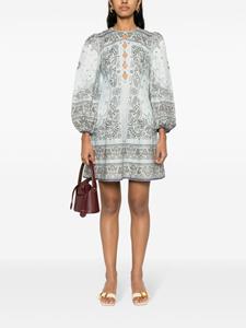 ZIMMERMANN bandana-print linen minidress - Blauw