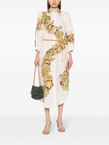 ALEMAIS floral-print button-down dress - Beige