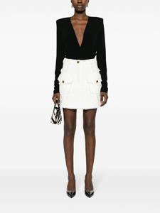 Balmain A-line tweed miniskirt - Wit