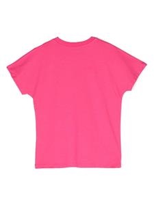MSGM Kids logo-print cotton mid-length dress - Roze
