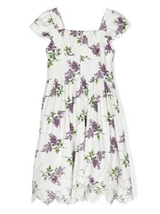 ELIE SAAB JUNIOR floral-print A-line dress - Wit