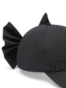 Nina Ricci Honkbalpet met strikdetail - Zwart