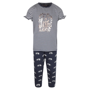 Charlie Choe Meisjes pyjama love pandaprint indigo