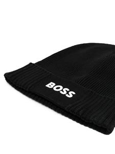 BOSS Muts met logoprint - Zwart