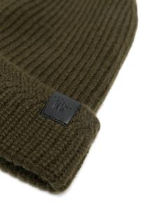 TOM FORD logo-patch ribbed beanie - Groen