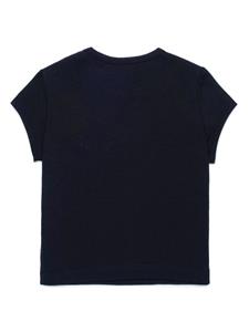 Diesel Kids logo-embroidered round-neck T-shirt - Zwart