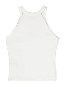 MSGM Kids logo-embroidered ribbed tank top - Wit