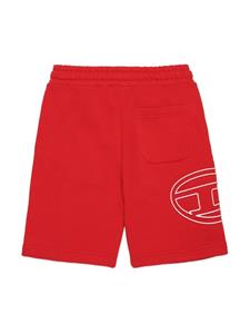 Diesel Kids Oval D cotton shorts - Rood