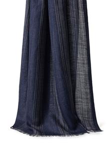 Brunello Cucinelli stripe-pattern silk-blend scarf - Blauw