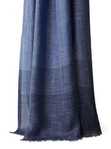 Brunello Cucinelli check-pattern silk-blend scarf - Blauw