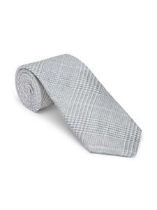Brunello Cucinelli check-pattern pointed-tip tie - Grijs