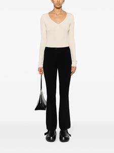 Theory pleat-detail flared trousers - Zwart
