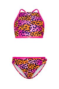 Just Beach Meisjes bikini met gekruiste bandjes blocked leo