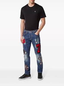Philipp Plein Jeans met logopatch - Blauw