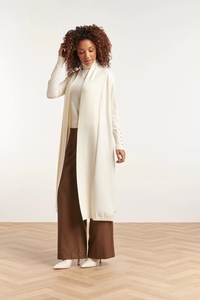 Smashed Lemon 23601 stijlvolle mouwloze cardigan in offwhite