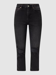 Review Korte straight fit jeans met stretch