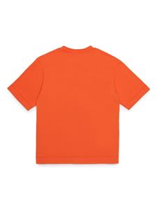 Marni Kids logo-embossed cotton T-shirt - Oranje