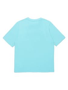 MM6 Maison Margiela Kids numbers-motif cotton T-shirt - Blauw
