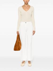 Theory pleat-detail flared trousers - Wit
