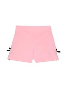 MSGM Kids stripe-detail cotton blend shorts - Roze