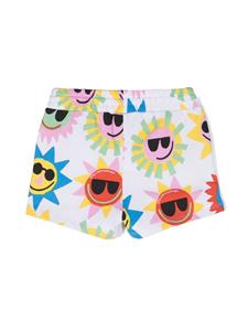 Stella McCartney Kids sun-print cotton track shorts - Wit